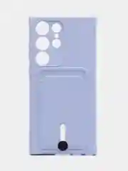 Лавандовый чехол для Samsung Galaxy S23 Ultra (Самсунг Галакси С23 Ультра), силиконовый, с карманом