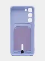 Лавандовый силиконовый чехол для Samsung Galaxy S23 Plus, S23+ (Самсунг Галакси С23 Плюс), с карманом