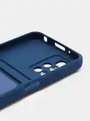 Синий силиконовый чехол для Xiaomi Redmi 10 ( Сяоми Редми 10 ) с карманом для карт