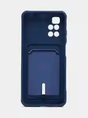 Синий силиконовый чехол для Xiaomi Redmi 10 ( Сяоми Редми 10 ) с карманом для карт