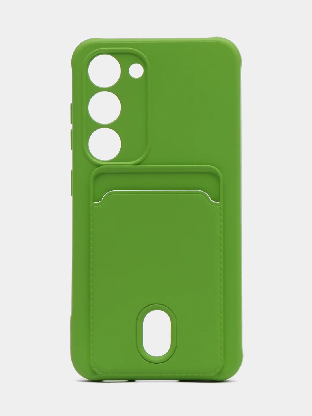 Лайм чехол силиконовый на Samsung Galaxy S23 (Самсунг Галакси С23), с карманом