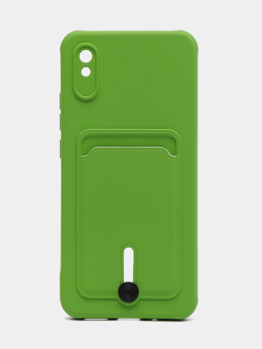 Лайм силиконовый чехол для Xiaomi Redmi 9A (Редми 9А) с карманом для карты, защита камеры