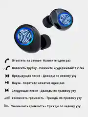 Белый беспроводные наушники TW90 с цифровым дисплеем, 2000мАч, Bluetooth с Power bank