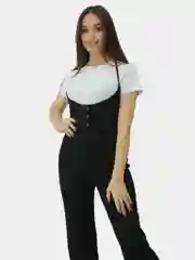 Черный комбинезон женский трикотажный