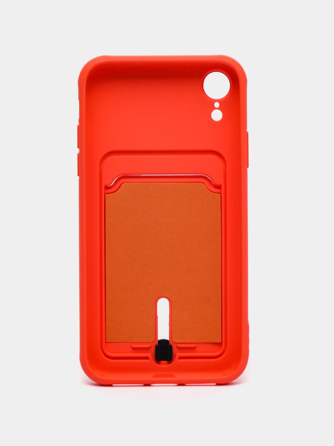Коралловый силиконовый чехол для iPhone XR (Айфон ХР) с карманом для карт, чехол на айфон