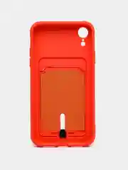 Коралловый силиконовый чехол для iPhone XR (Айфон ХР) с карманом для карт, чехол на айфон