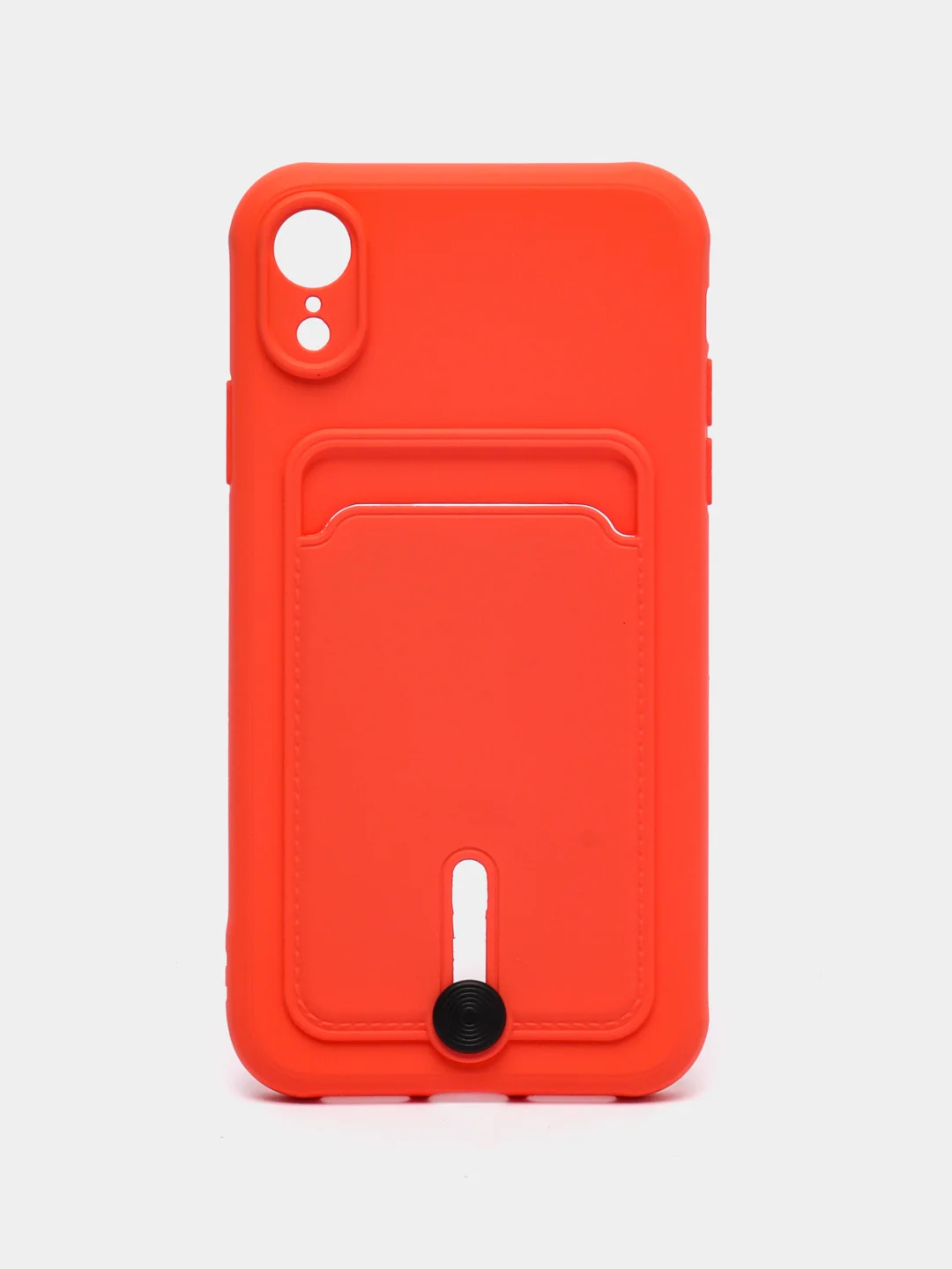 Коралловый силиконовый чехол для iPhone XR (Айфон ХР) с карманом для карт, чехол на айфон