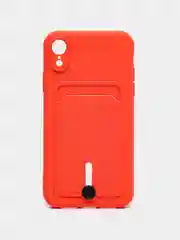 Коралловый силиконовый чехол для iPhone XR (Айфон ХР) с карманом для карт, чехол на айфон