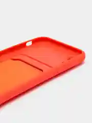 Коралловый силиконовый чехол для iPhone XR (Айфон ХР) с карманом для карт, чехол на айфон