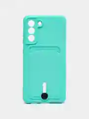 Мятный чехол для Samsung Galaxy S21 FE, S21FE (Самсунг С21 ФЕ, С21ФЕ) силиконовый, с карманом