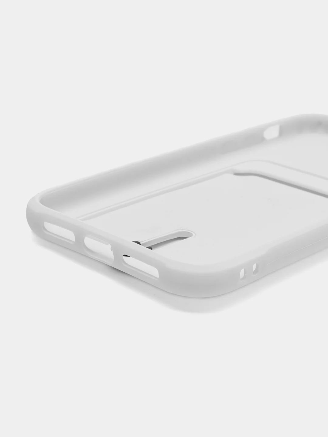 Белый силиконовый чехол для iPhone XR (Айфон ХР) с карманом для карт, чехол на айфон