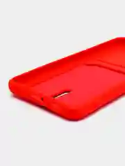 Красный чехол для Samsung Galaxy S21 FE, S21FE (Самсунг С21 ФЕ, С21ФЕ) силиконовый, с карманом