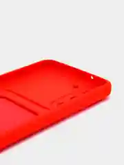Красный чехол для Samsung Galaxy S21 FE, S21FE (Самсунг С21 ФЕ, С21ФЕ) силиконовый, с карманом