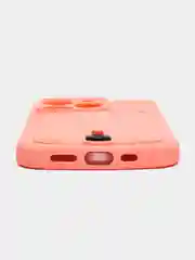 Пастельно-коралловый силиконовый чехол для iPhone 14 Pro (Айфон 14 Про), с карманом для карт, чехол на айфон