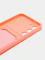 Пастельно-коралловый силиконовый чехол для Samsung Galaxy S23 Plus, S23+ (Самсунг Галакси С23 Плюс), с карманом