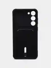 Черный силиконовый чехол для Samsung Galaxy S23 Plus, S23+ (Самсунг Галакси С23 Плюс), с карманом