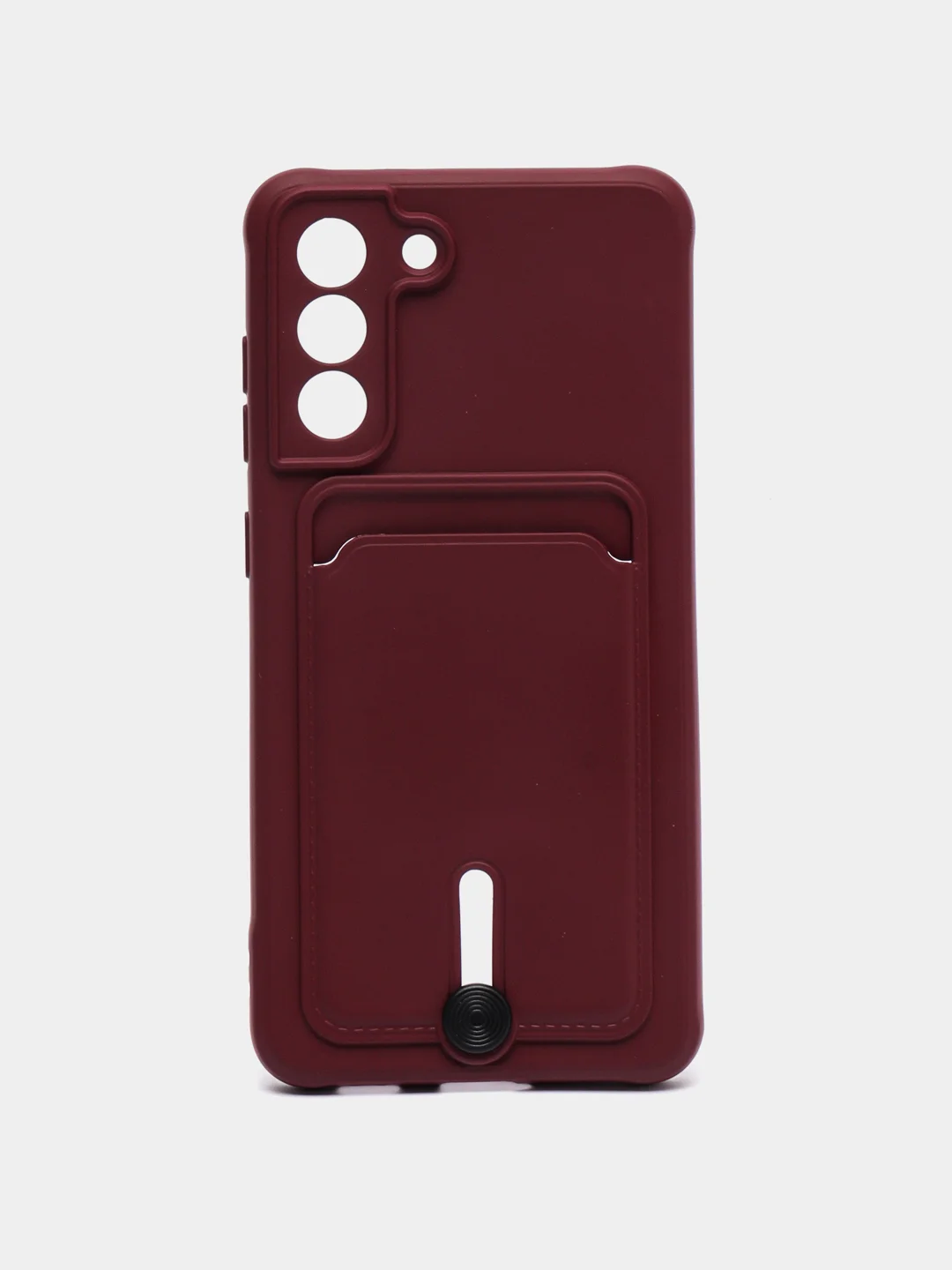 Тёмно-бордовый чехол для Samsung Galaxy S21 FE, S21FE (Самсунг С21 ФЕ, С21ФЕ) силиконовый, с карманом