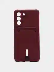 Тёмно-бордовый чехол для Samsung Galaxy S21 FE, S21FE (Самсунг С21 ФЕ, С21ФЕ) силиконовый, с карманом