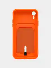Манго силиконовый чехол для iPhone XR (Айфон ХР) с карманом для карт, чехол на айфон