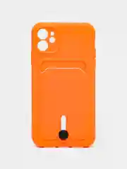 Оранжевый силиконовый чехол для Apple  iPhone 11 (Айфон 11), чехол на айфон 11 с карманом