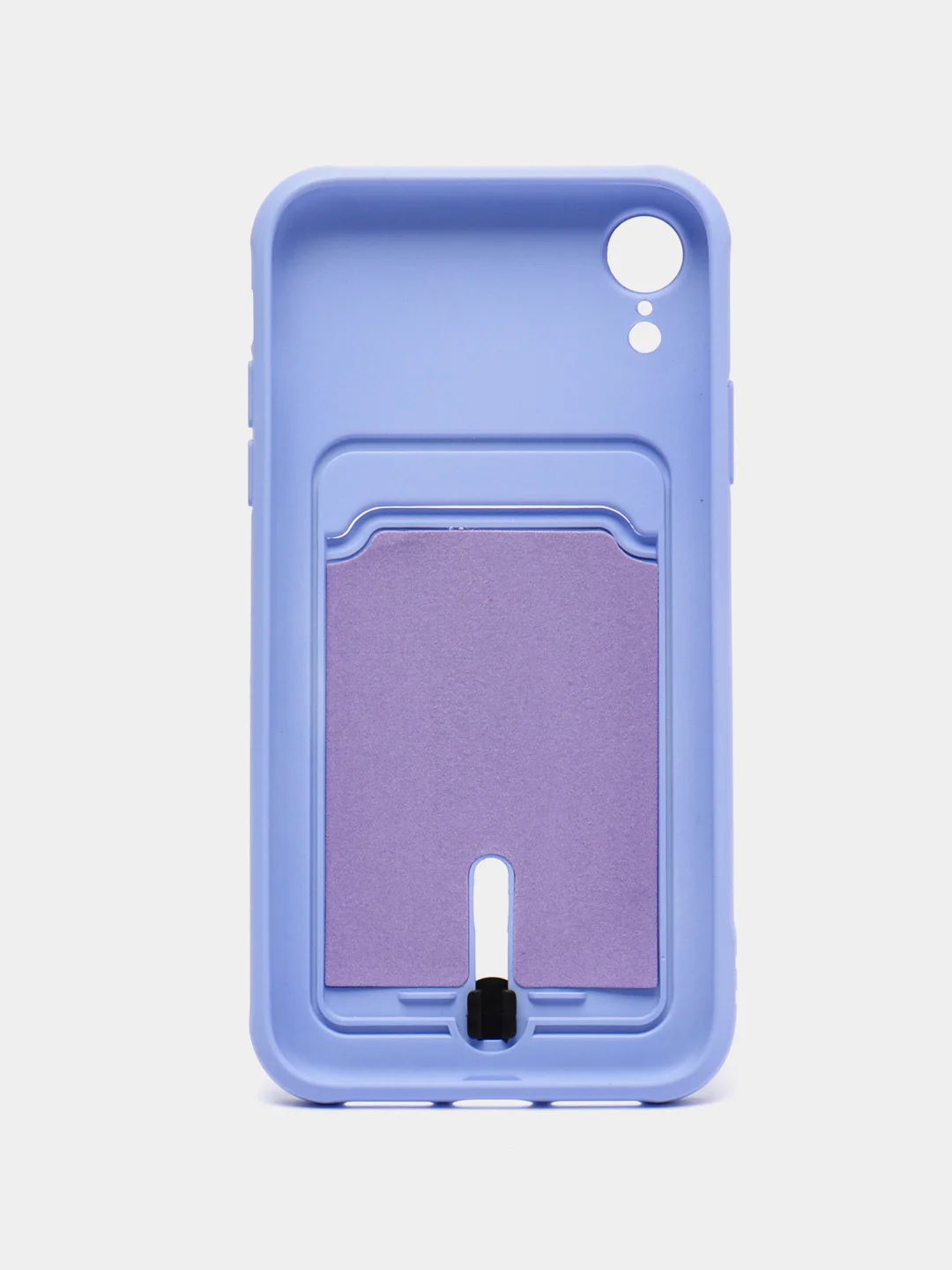 Аметистовый силиконовый чехол для iPhone XR (Айфон ХР) с карманом для карт, чехол на айфон