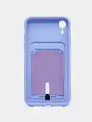 Аметистовый силиконовый чехол для iPhone XR (Айфон ХР) с карманом для карт, чехол на айфон