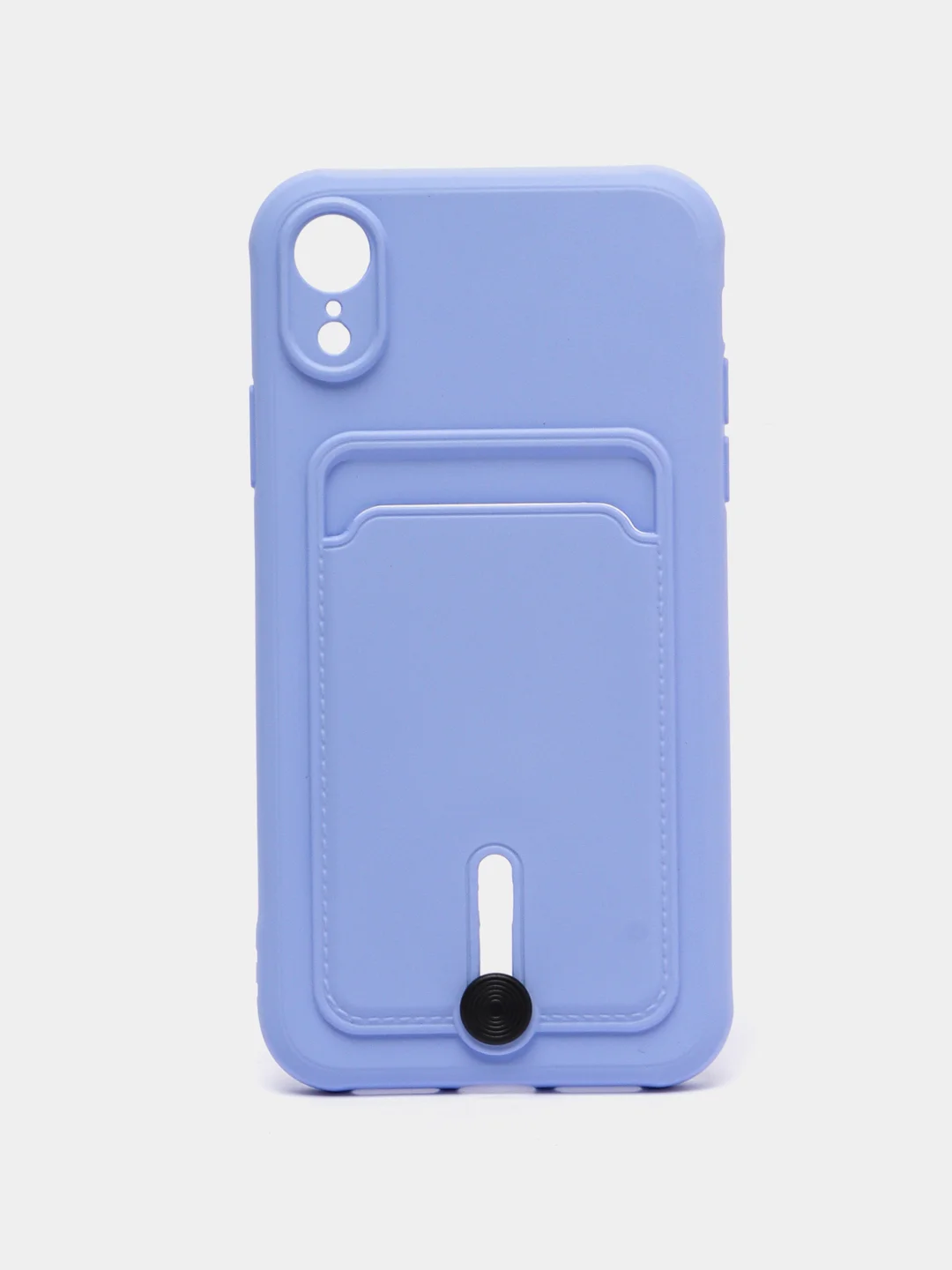 Аметистовый силиконовый чехол для iPhone XR (Айфон ХР) с карманом для карт, чехол на айфон
