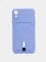 Аметистовый силиконовый чехол для iPhone XR (Айфон ХР) с карманом для карт, чехол на айфон