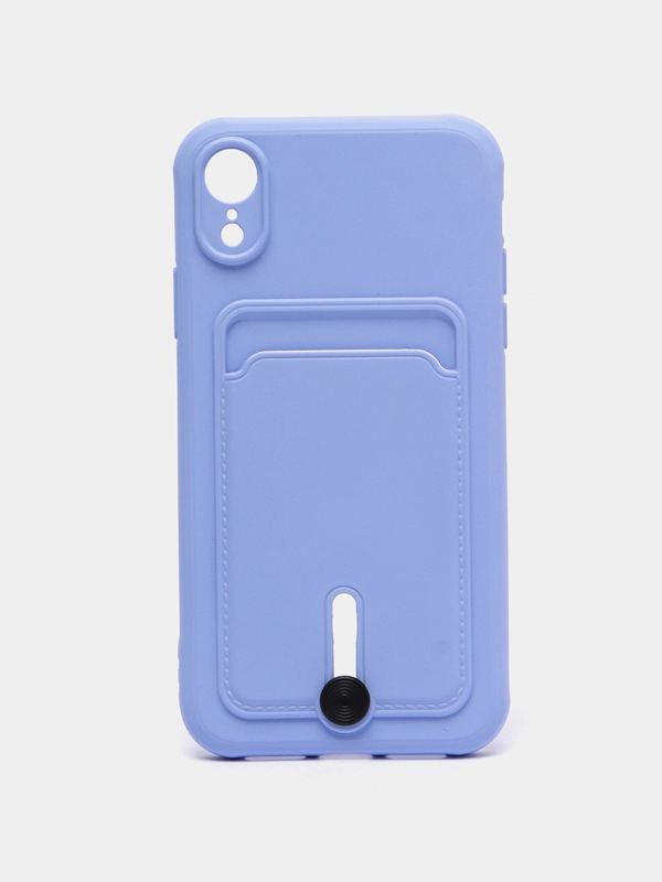 Силиконовый чехол для iPhone XR (Айфон ХР) с карманом для карт, чехол на айфон