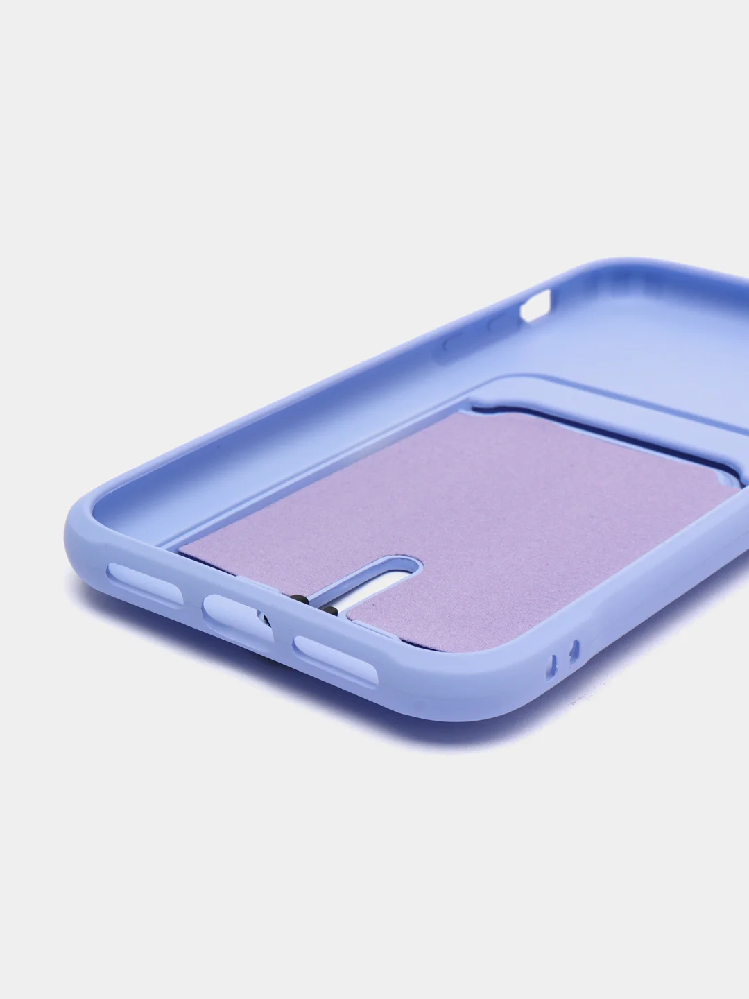 Аметистовый силиконовый чехол для iPhone XR (Айфон ХР) с карманом для карт, чехол на айфон