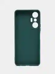 Тёмно-зелёный чехол для Infinix Hot 20s (Инфиникс Хот 20с) силиконовый, с защитой камеры