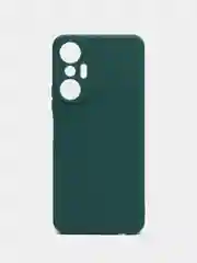 Тёмно-зелёный чехол для Infinix Hot 20s (Инфиникс Хот 20с) силиконовый, с защитой камеры