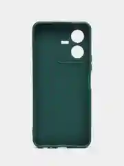 Тёмно-зелёный чехол для Vivo Y22 (Виво  у22), прозрачный, силиконовый