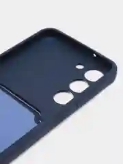 Темно-синий чехол силиконовый на Samsung Galaxy S23 (Самсунг Галакси С23), с карманом