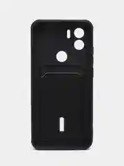 Черный чехол Xiaomi Redmi A1 Plus, A2 Plus A1+ A2+ (Редми А1 Плюс А2 Плюс) силиконовый с карманом
