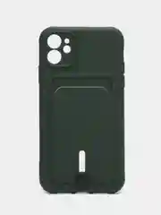 Тёмно-зелёный силиконовый чехол для Apple  iPhone 11 (Айфон 11), чехол на айфон 11 с карманом