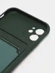 Тёмно-зелёный силиконовый чехол для Apple  iPhone 11 (Айфон 11), чехол на айфон 11 с карманом