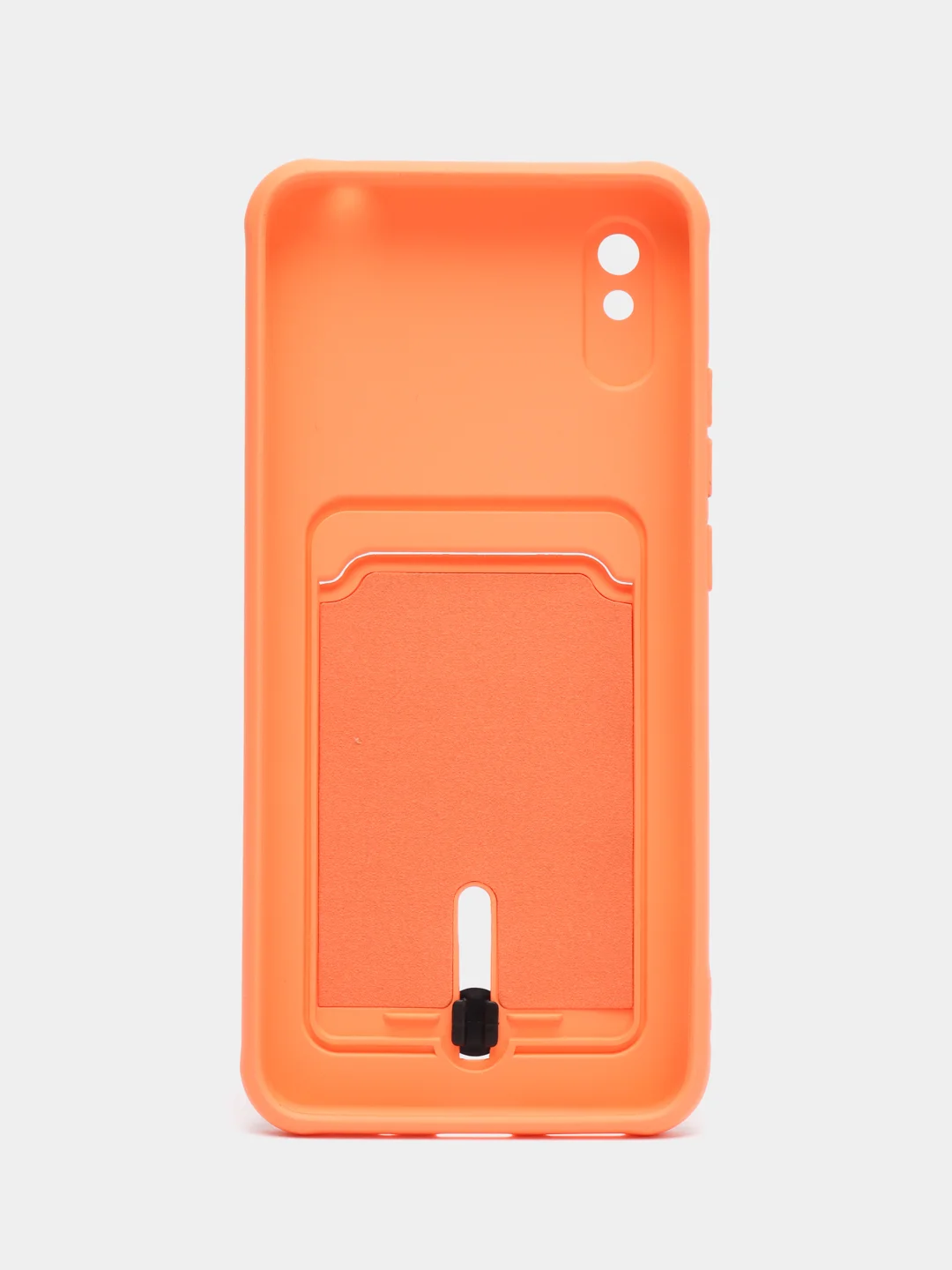 Оранжевый силиконовый чехол для Xiaomi Redmi 9A (Редми 9А) с карманом для карты, защита камеры