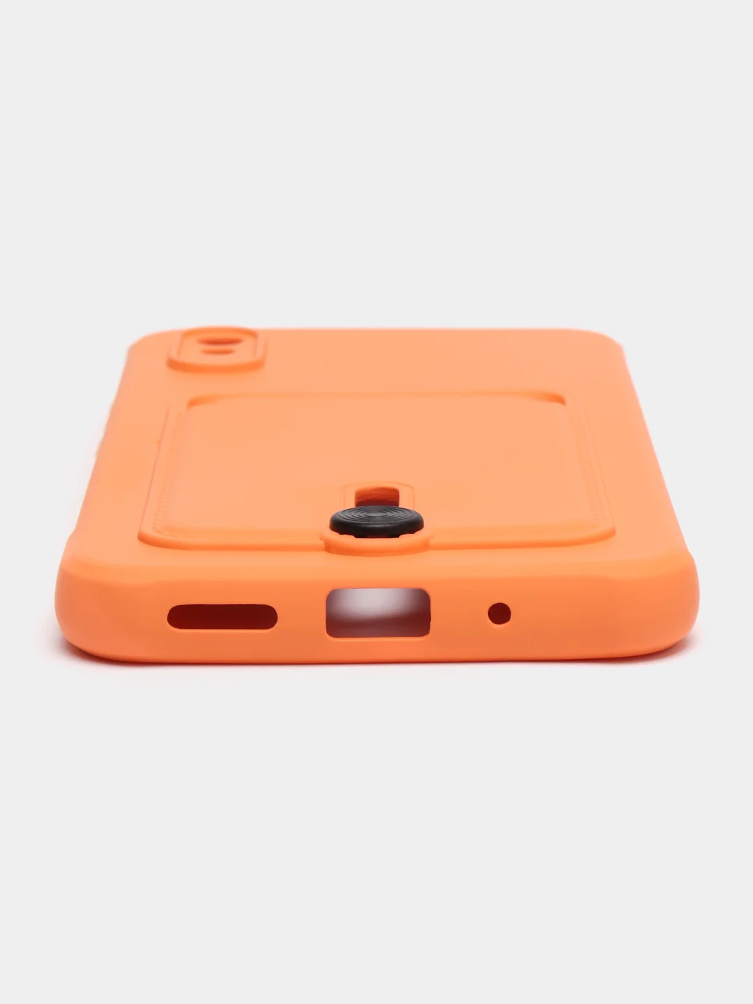 Оранжевый силиконовый чехол для Xiaomi Redmi 9A (Редми 9А) с карманом для карты, защита камеры