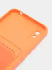 Оранжевый силиконовый чехол для Xiaomi Redmi 9A (Редми 9А) с карманом для карты, защита камеры