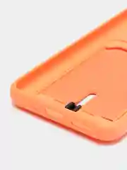 Оранжевый силиконовый чехол для Xiaomi Redmi 9A (Редми 9А) с карманом для карты, защита камеры