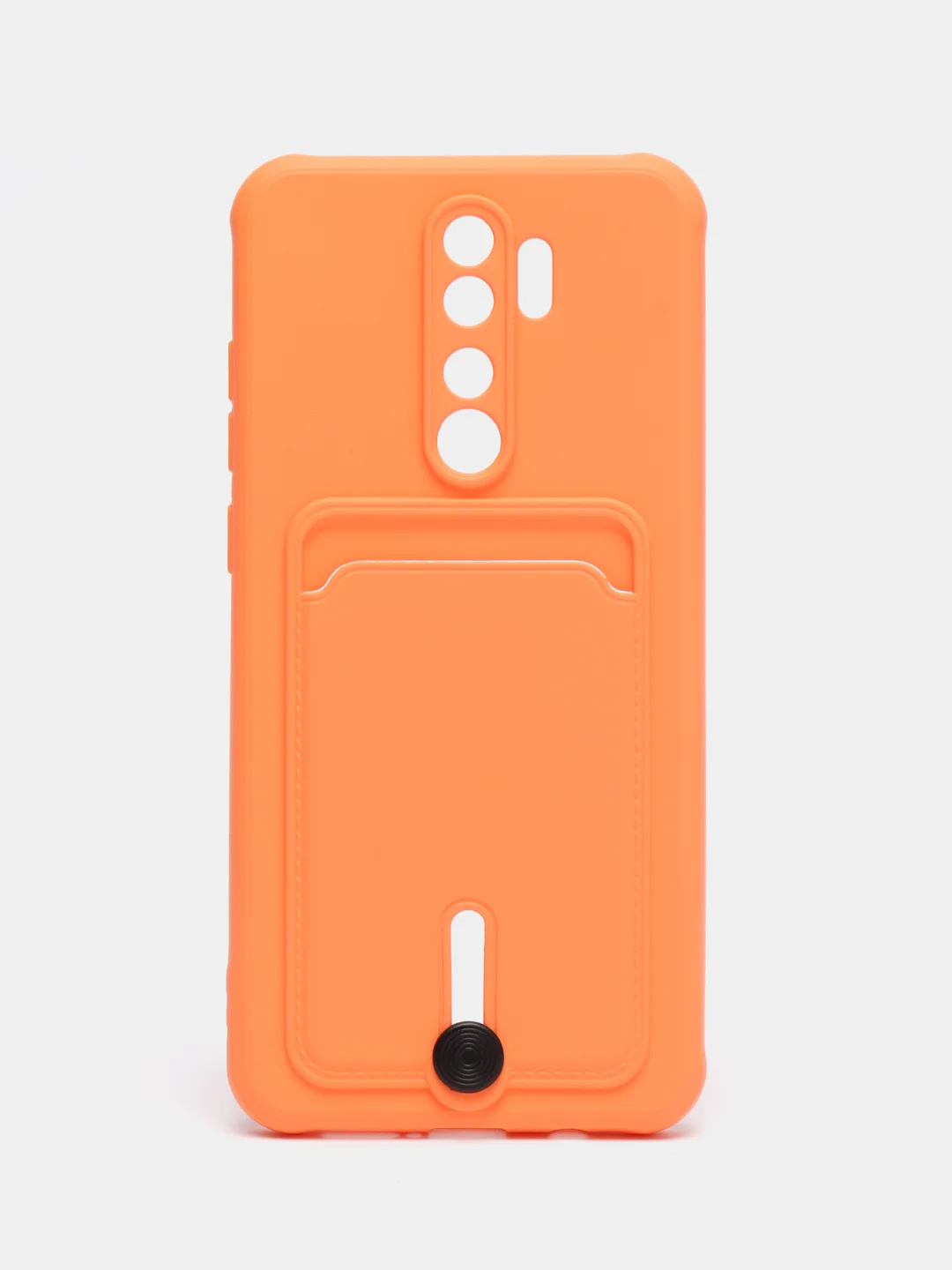 Оранжевый чехол для Xiaomi Redmi Note 8 Pro (Редми Нот 8 Про) силиконовый , с карманом