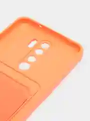 Оранжевый чехол для Xiaomi Redmi Note 8 Pro (Редми Нот 8 Про) силиконовый , с карманом