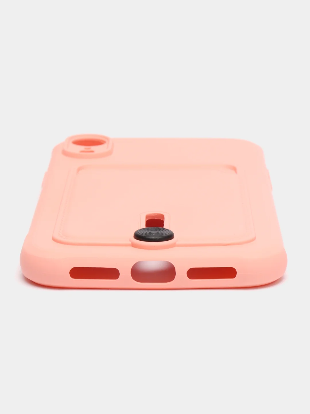 Пастельно-коралловый силиконовый чехол для iPhone XR (Айфон ХР) с карманом для карт, чехол на айфон