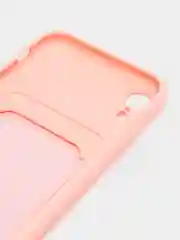 Пастельно-коралловый силиконовый чехол для iPhone XR (Айфон ХР) с карманом для карт, чехол на айфон