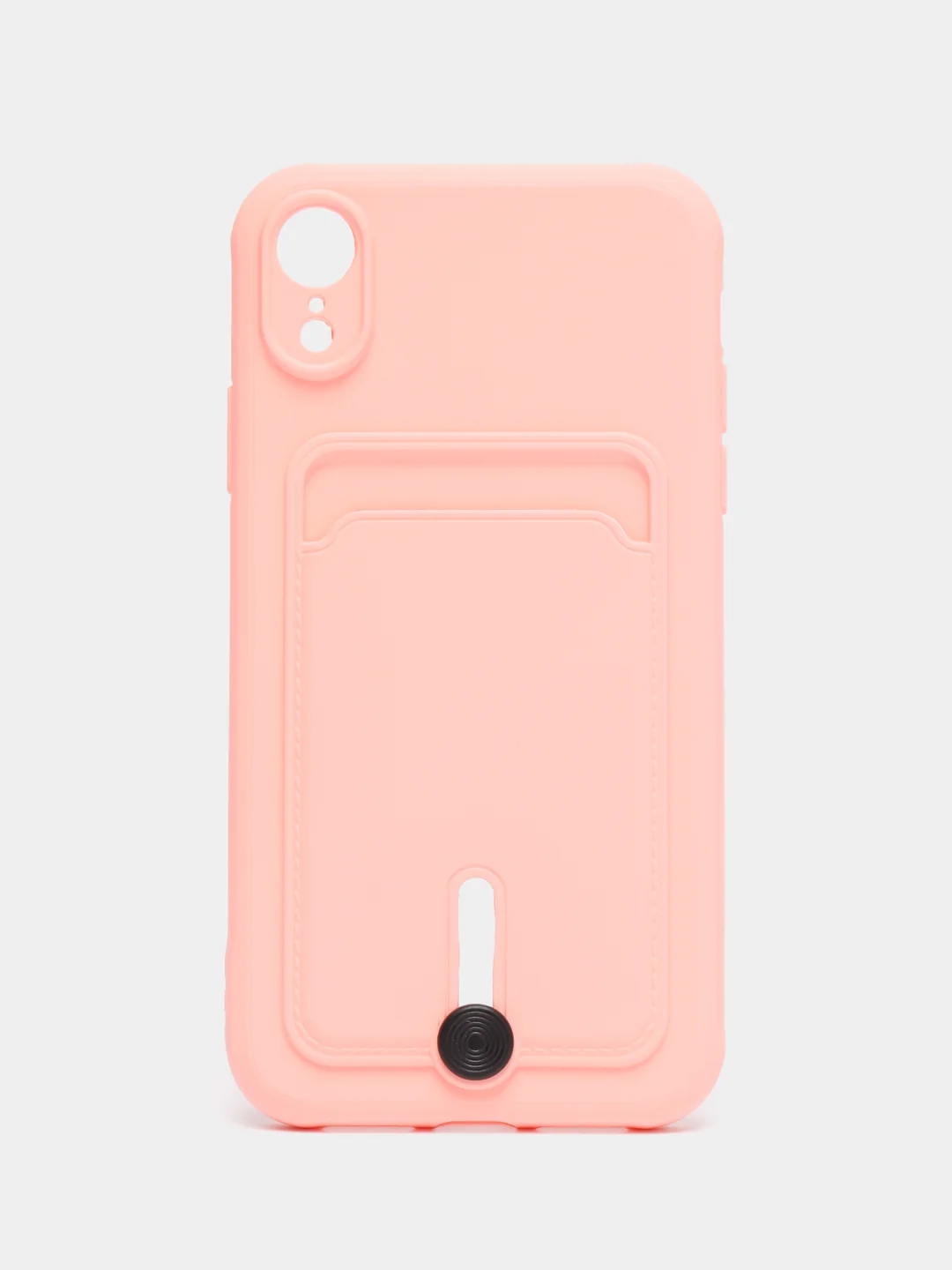 Пастельно-коралловый силиконовый чехол для iPhone XR (Айфон ХР) с карманом для карт, чехол на айфон