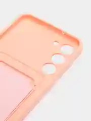 Пудровый силиконовый чехол для Samsung Galaxy S23 Plus, S23+ (Самсунг Галакси С23 Плюс), с карманом