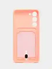 Пудровый силиконовый чехол для Samsung Galaxy S23 Plus, S23+ (Самсунг Галакси С23 Плюс), с карманом