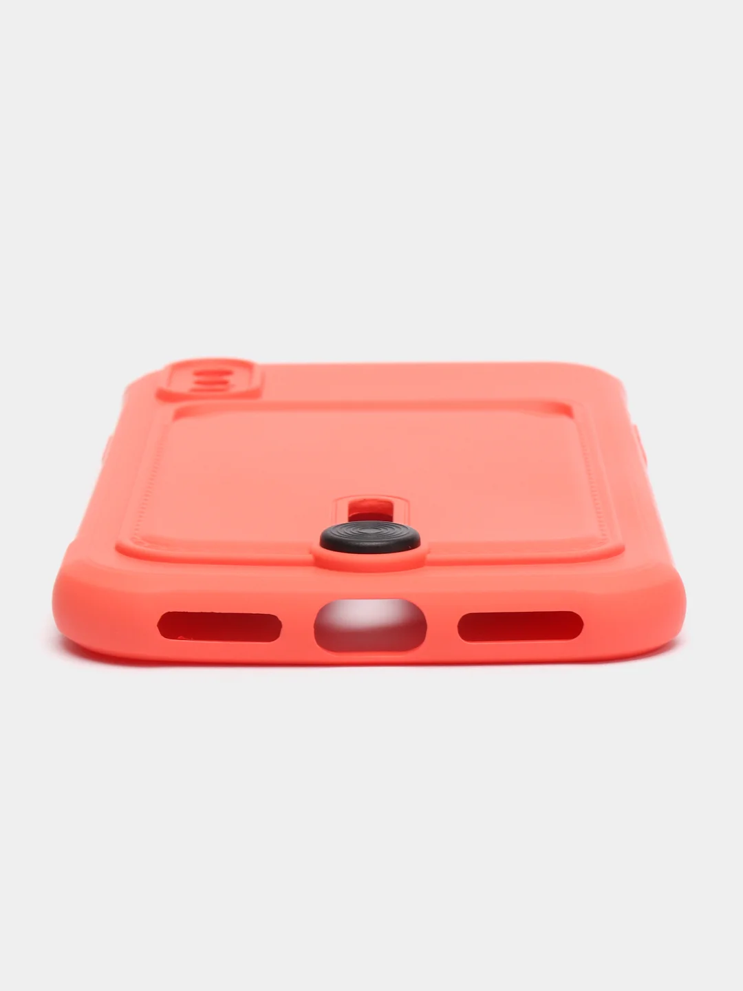 Коралловый силиконовый чехол для iPhone X, XS (Айфон Х, ХС) с карманом для карт, чехол на айфон