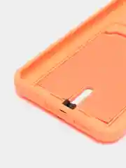 Оранжевый силиконовый чехол для Samsung Galaxy S23 Plus, S23+ (Самсунг Галакси С23 Плюс), с карманом